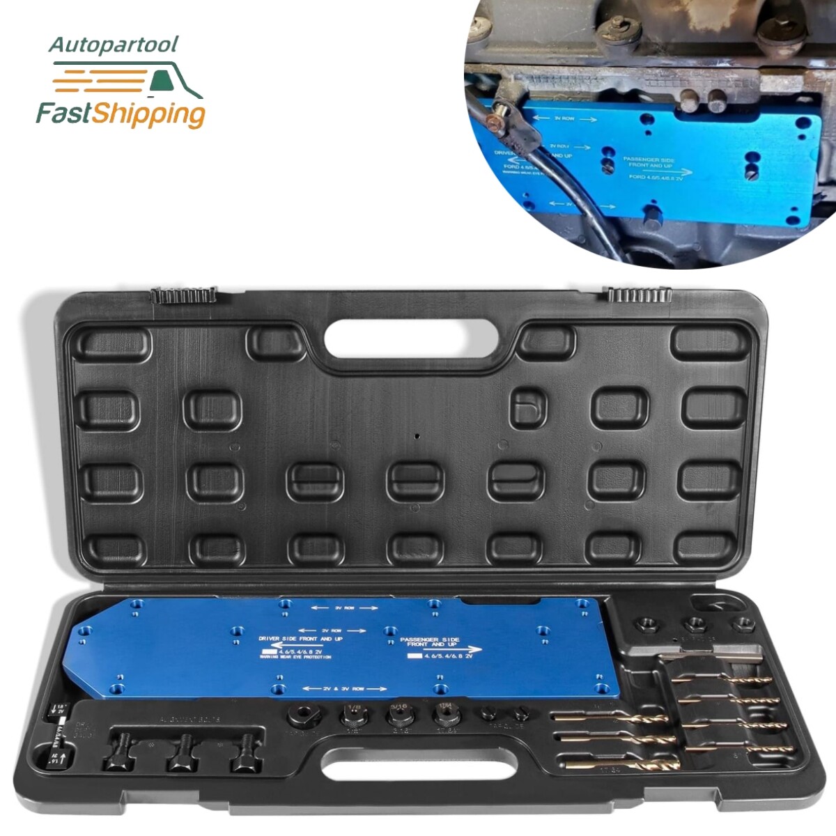 71600 Manifold Drill Template for FORD 4.6L, 5.4L & 6.8L V10 2 & 3 Valve Triton