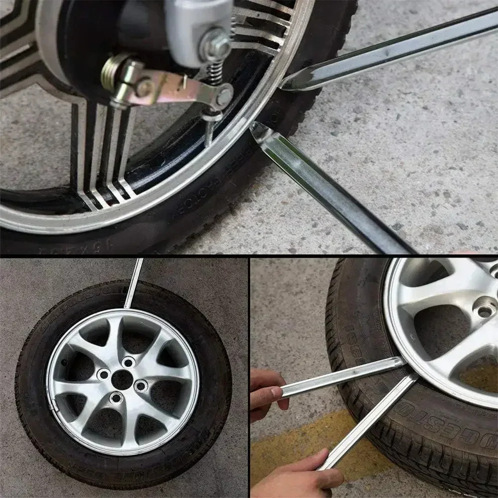 Metal Car Tire Wrench Removal Tool Steel Spoon Iron Rim Opener Lever Changer