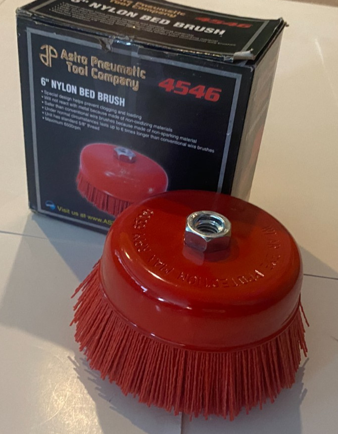 ASTRO 6″ Nylon Bed Brush (4546) 5/8 Thread – 6500 RPM – Red – Prepaid Shipping