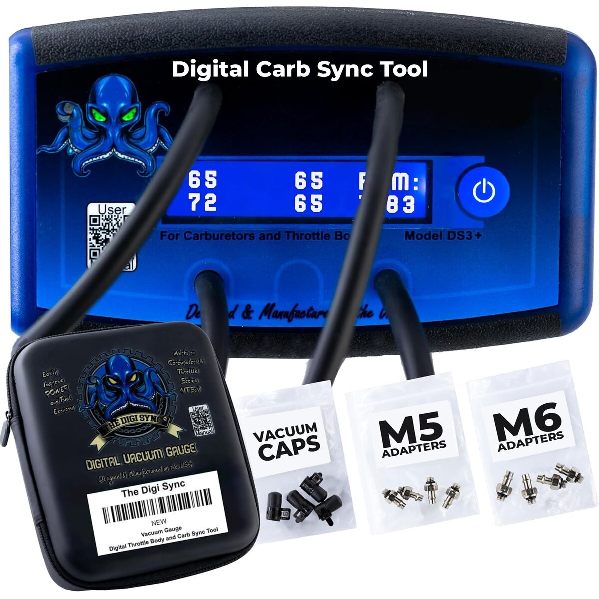 The Digi Sync 4-Channel DS3+ Pro Digital Throttle Body And Carb Sync Tool