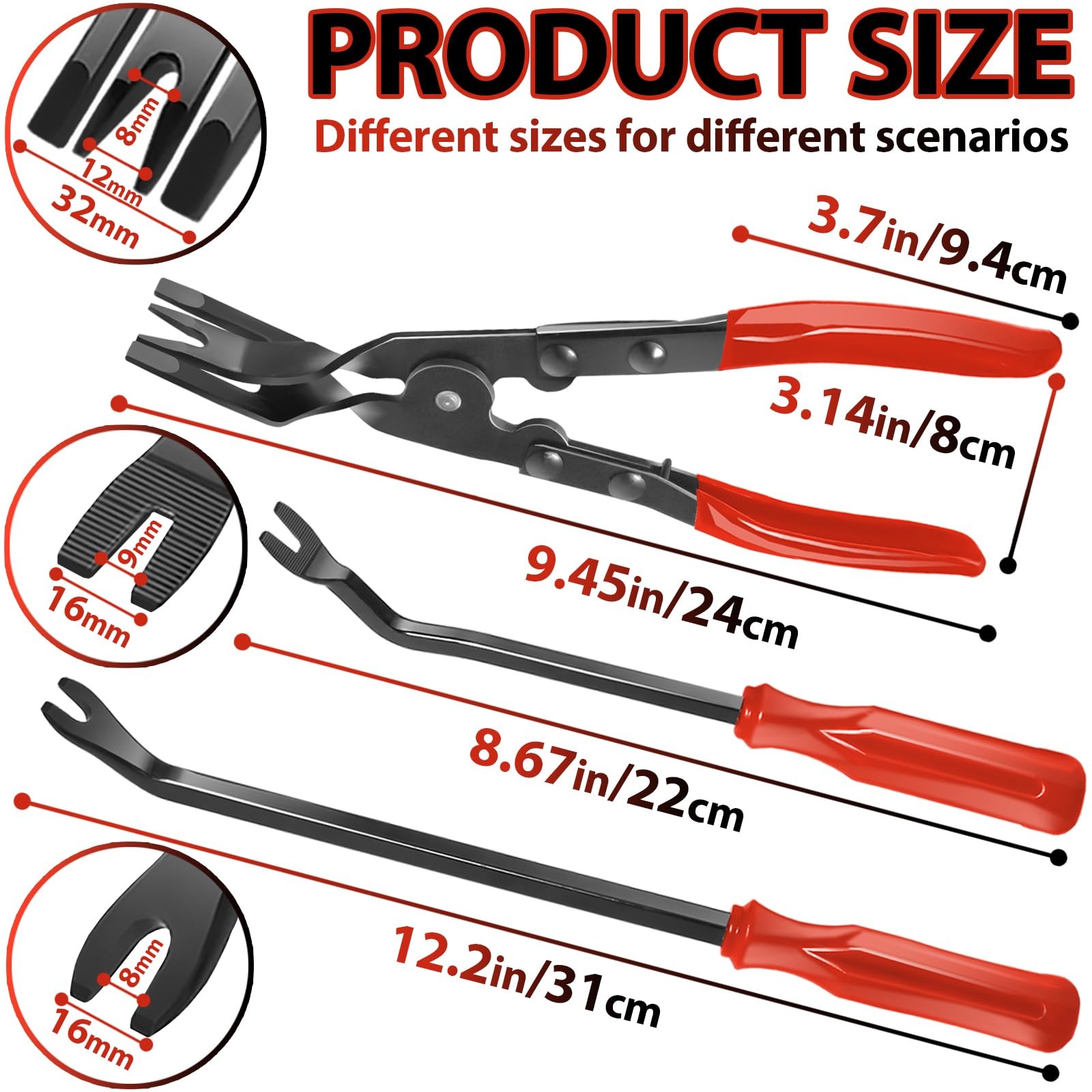 3 Pcs Auto Clip Pliers Set and Fastener Remover,Car Rivet Removal Pry Tool