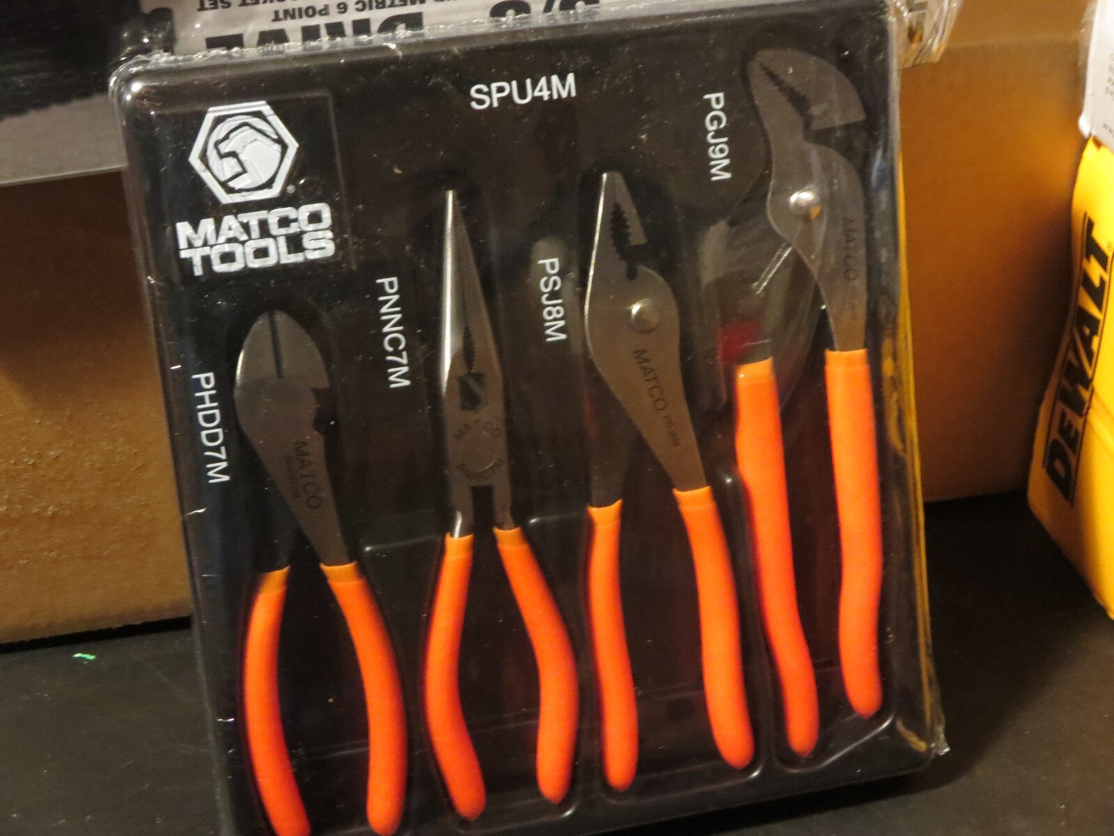 Matco SPU4M 4Pc. universal Pliers Set Orange w/tray New
