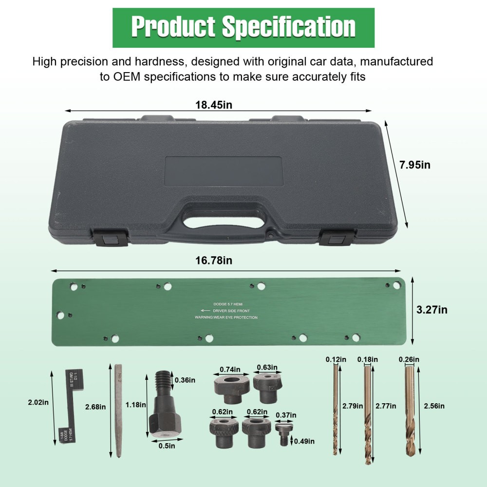 71500 Exhaust Manifold Drill Template Tool Kit for Dodge 5.7L Hemi Motors