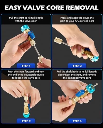 AC Valve Core Removal Tool Kit for R134a R1234yf R22 – Automotive A/C Installer