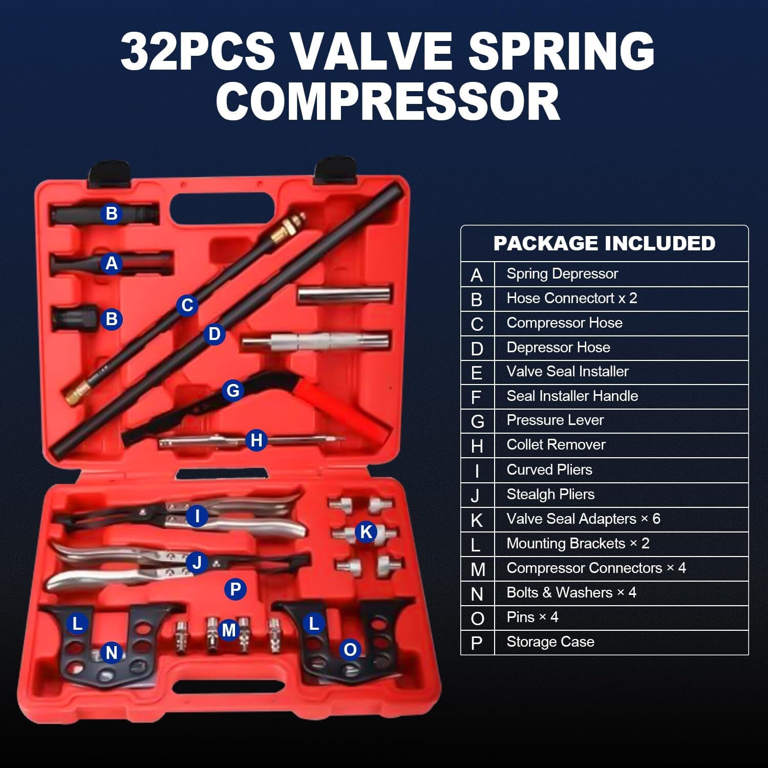 Overhead Valve Spring Compressor Steel Stem Seal Installer Remover OHV OHC Tool
