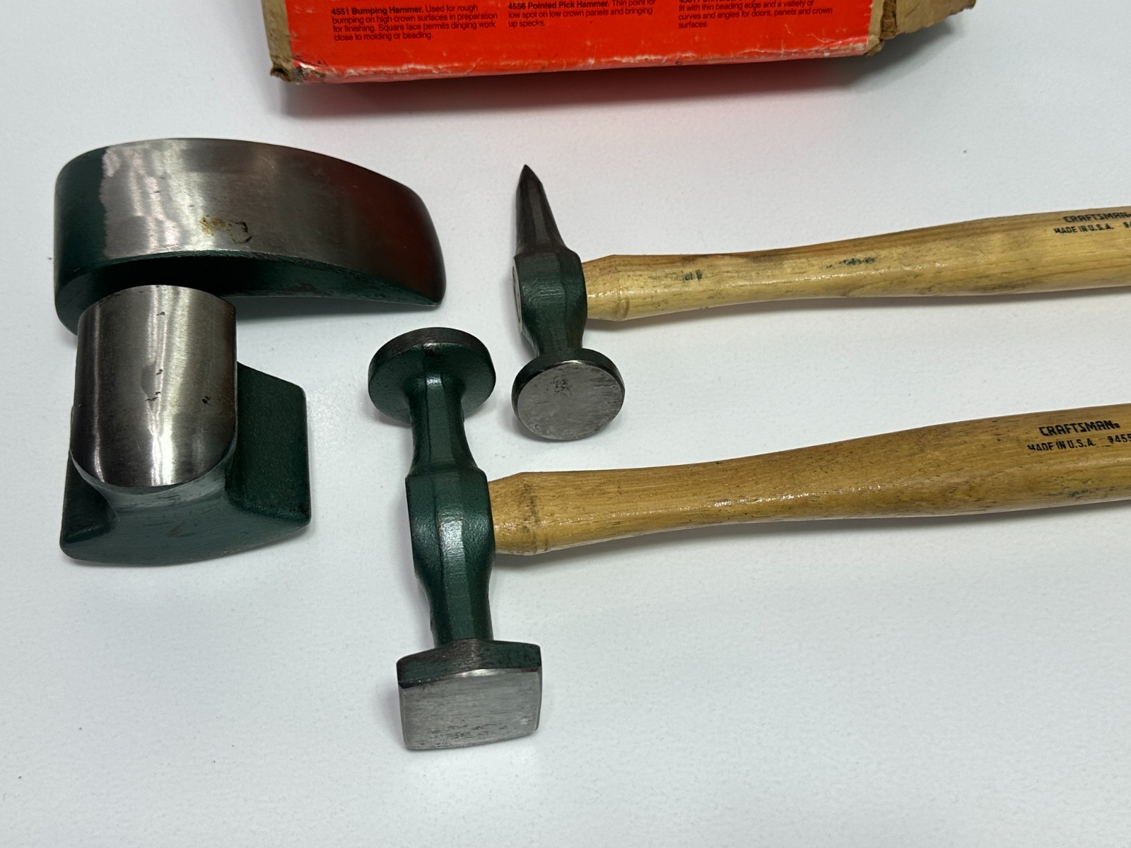 Sears Craftsman USA 45271 4pc Body & Fender Repair Set, Body Hammer & Dolly Pair
