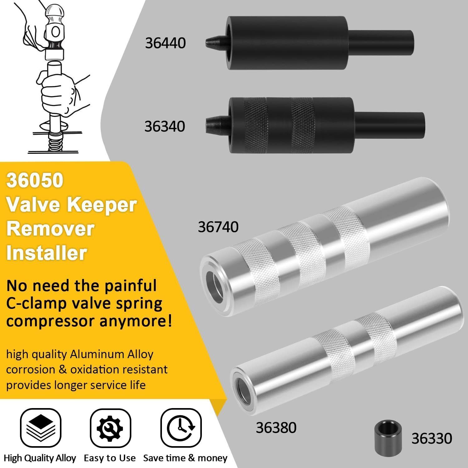 Valve Keeper Remover and Installer Kit 36050 for Toyota 4 Cylinder & Chrysler
