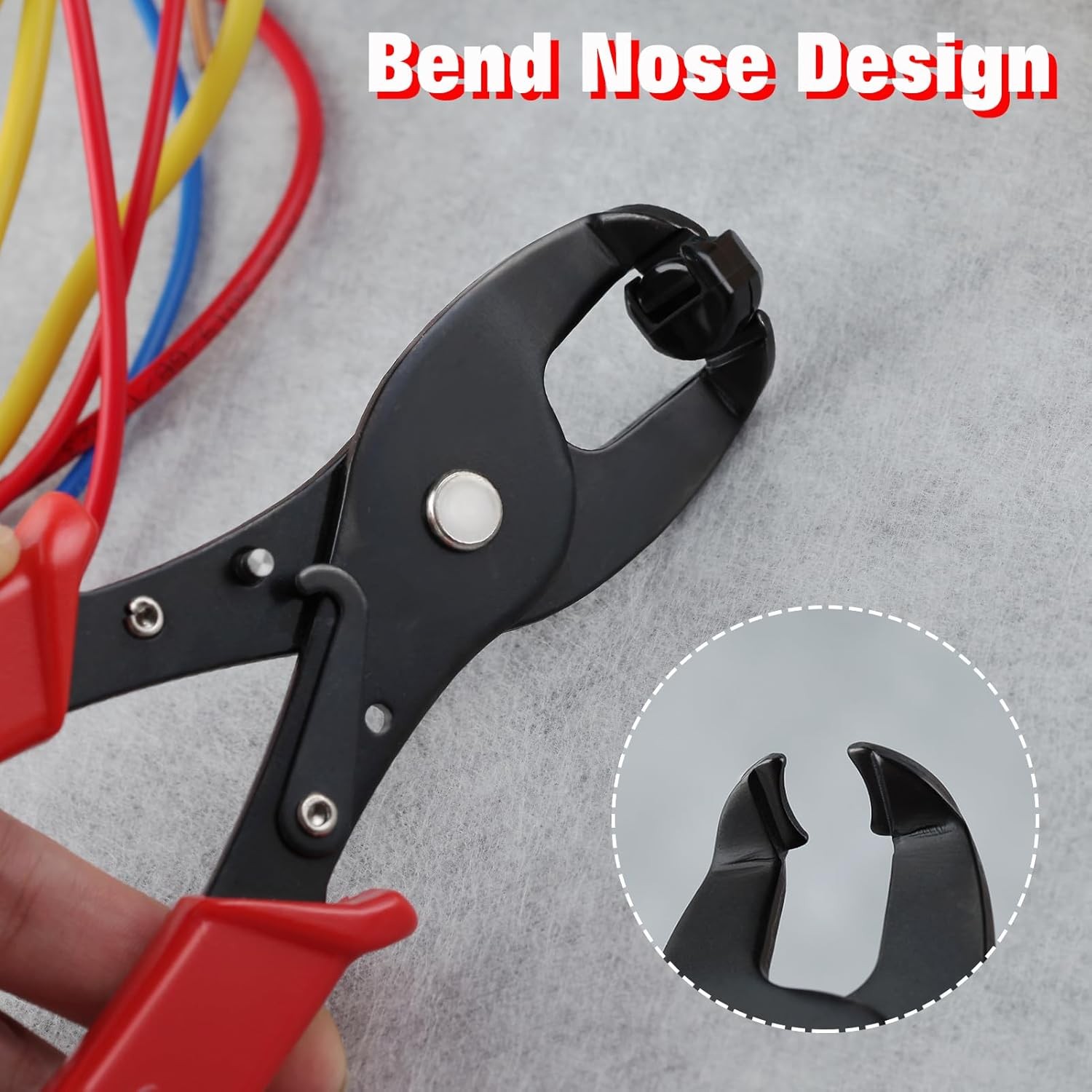 Strain Relief Crimper, Bushing Pliers Anti-Rust Low Red & Black