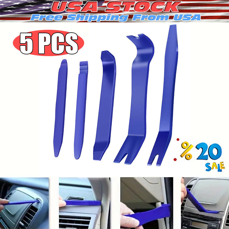 Plastic Trim Removal Pry Tool Set for Car Radio Panel Door Dash Clip Fasteners