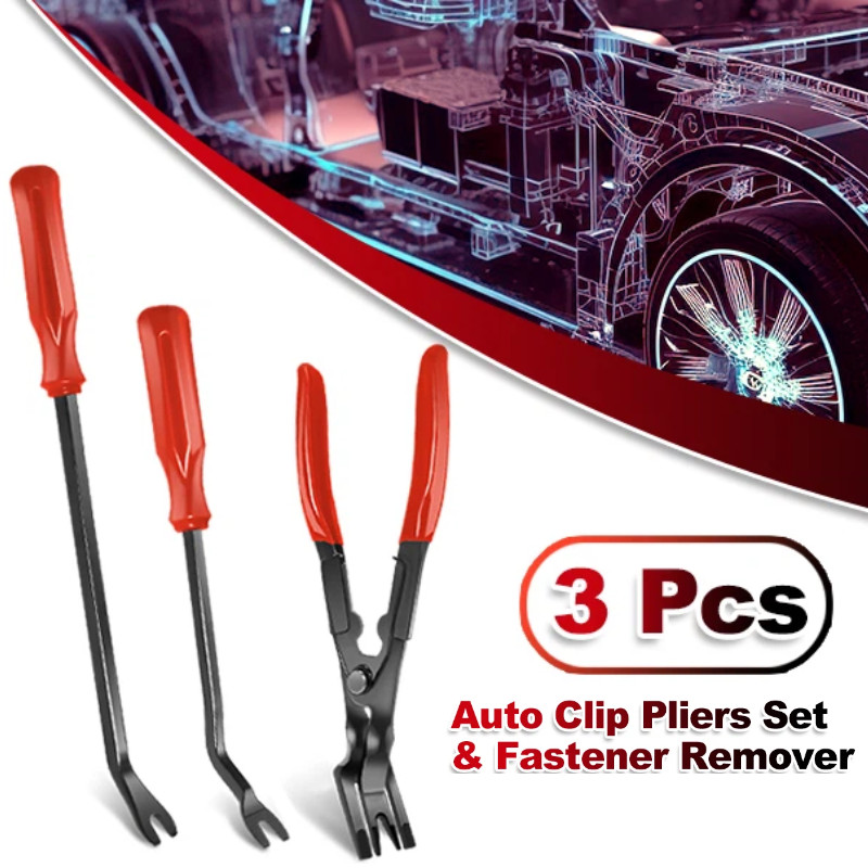 3PCS Auto Trim Clip Remover Tool Removal Pliers Fastener Door Panel Retainer US