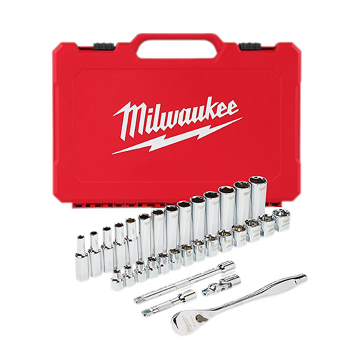 Milwaukee 48-22-9508 32PC SAE Ratchet and Socket Set with Flat Sides