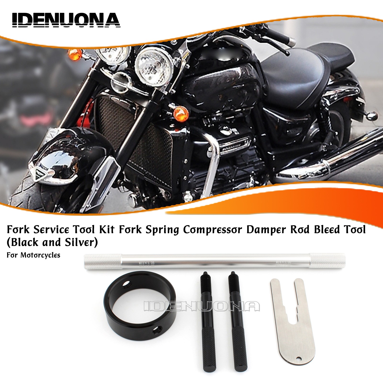 Black Silver Fork Service Tool Kit Fork Spring Compressor Damper Rod Bleed Tool