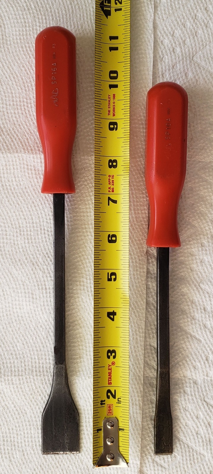 MAC Tools SP10A SP16A 2 Piece Hard Red Handle Gasket Scraper Set * listing for 2