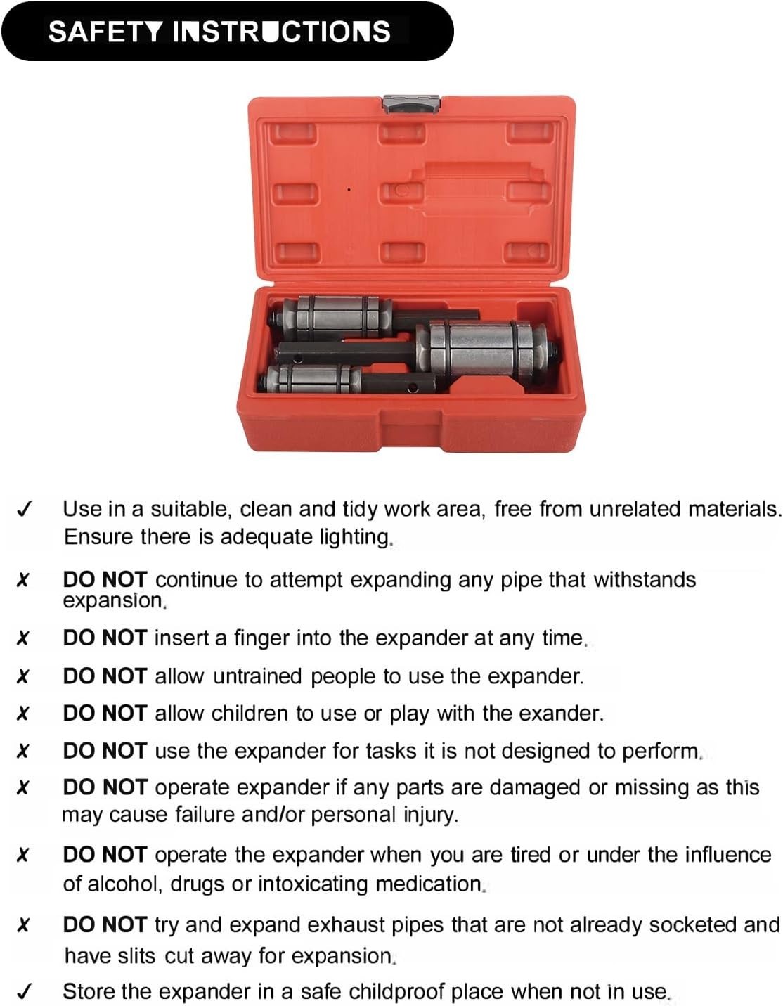 Versatile Exhaust Pipe Expander Tool Set – Suitable for Most Vehicles and Trucks