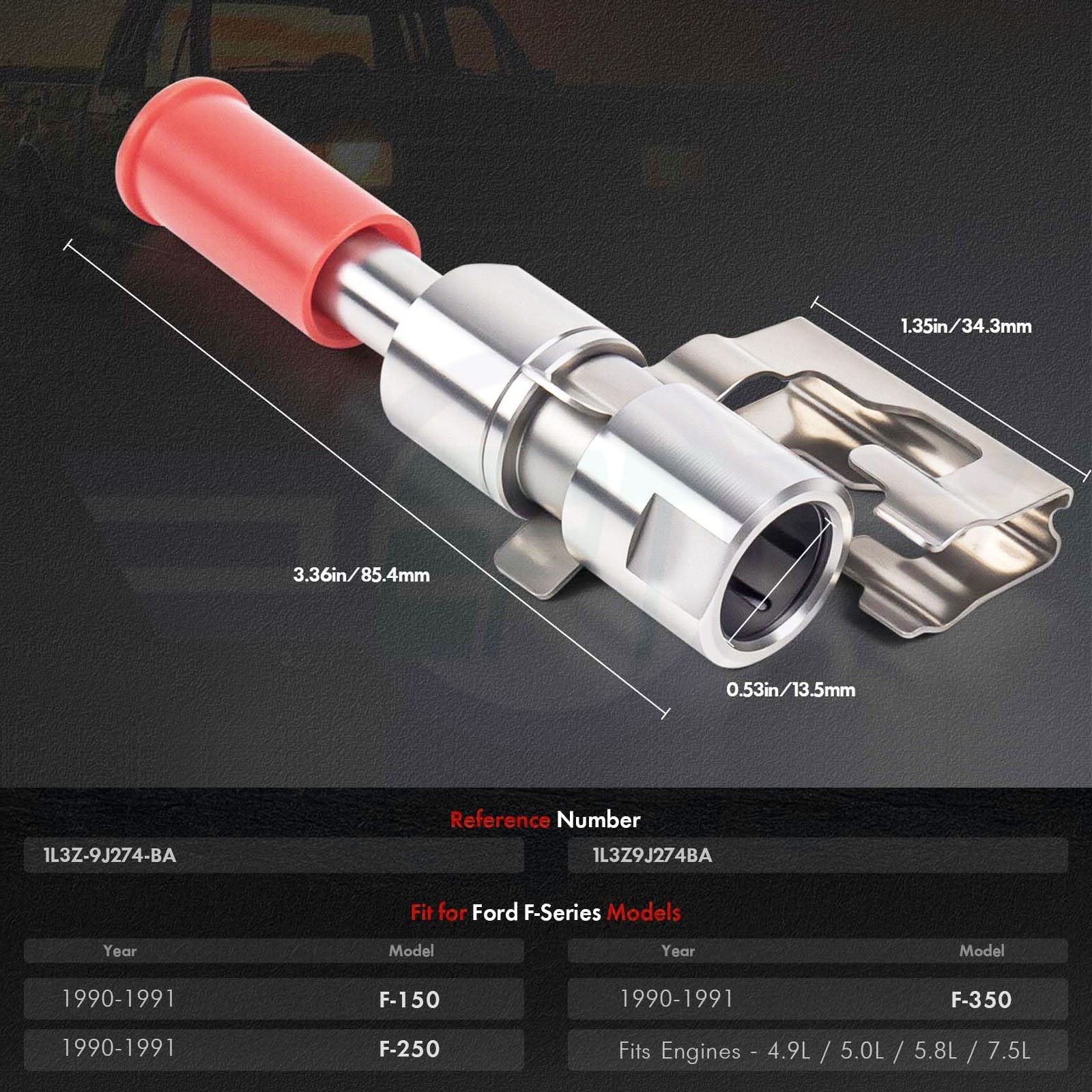 Fuel Pump Line Return Check Valve Connector for Ford F150 F250 F350 1L3Z9J274-BA
