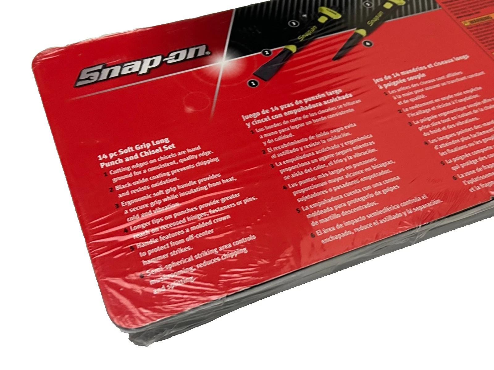 New Snap-on™ 14-pc Hi-Viz Yellow Soft Grip Punch & Chisel Set PPCSGL714HV