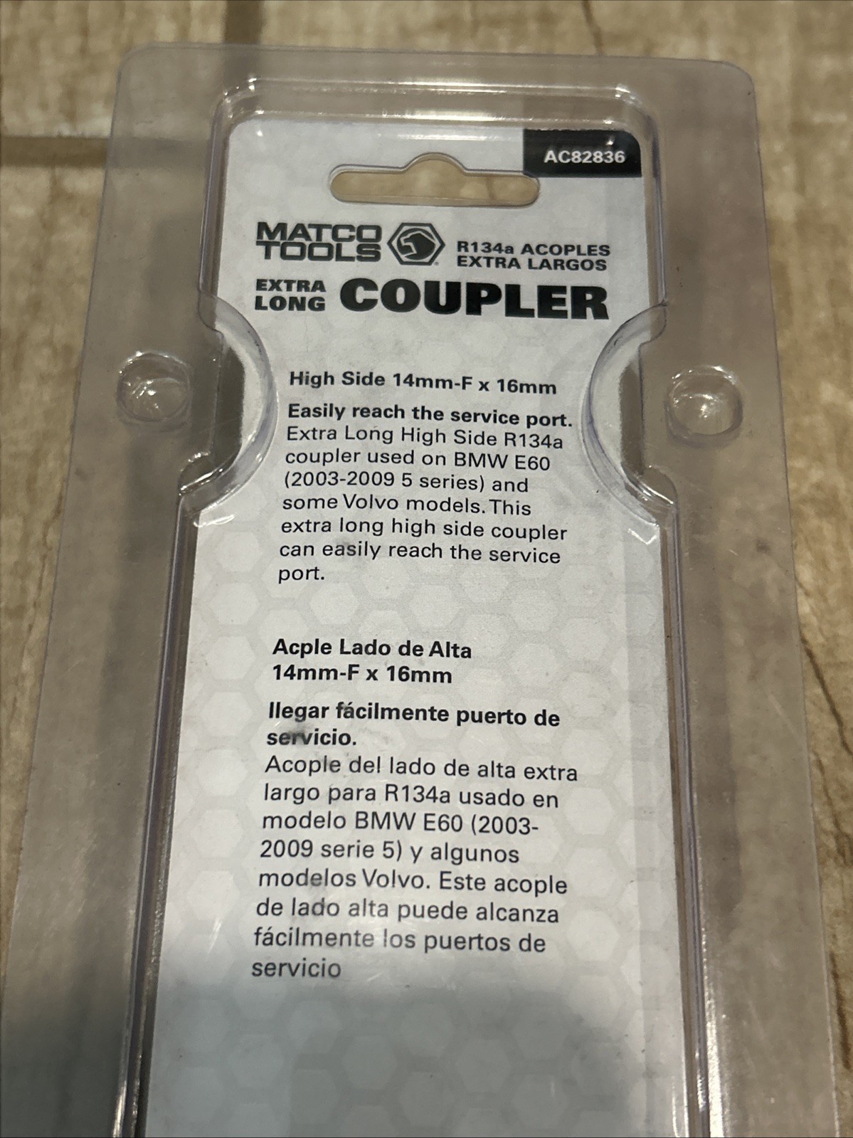 Matco Tools AC82836 Extra Long Coupler AC R134A Red High Side