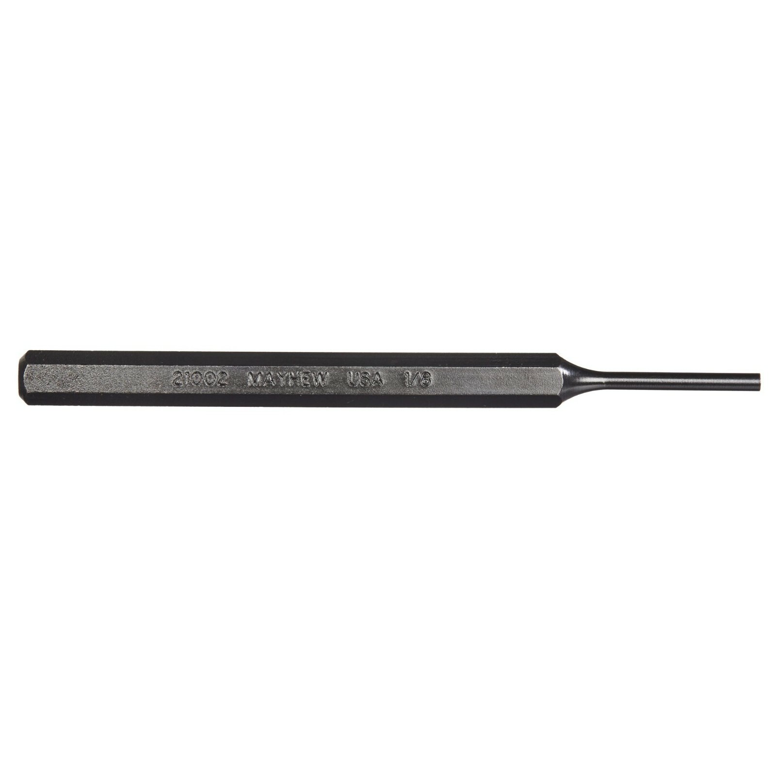 Mayhew 21002 1/8 Pin Punch Tool for Automotive Use Black Oxide Finish New