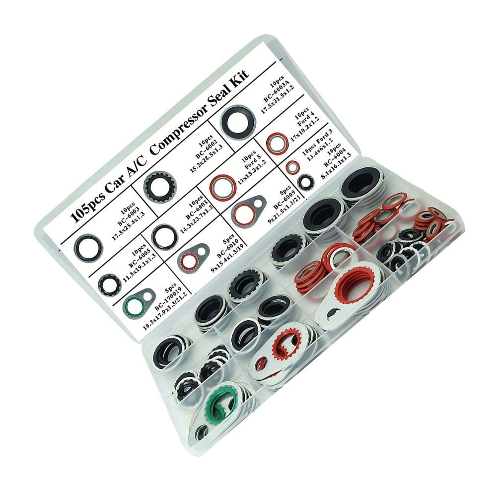 Car Air Conditioning Seals AC Compressor Gasket Kit Robust Metal And Rubber