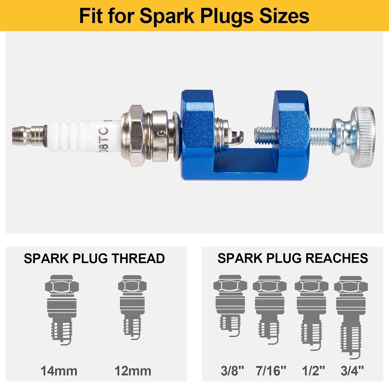 Spark Plug Gap Tool 2pcs Precision Adjustment Kit for 12mm 14mm Spark Plugs