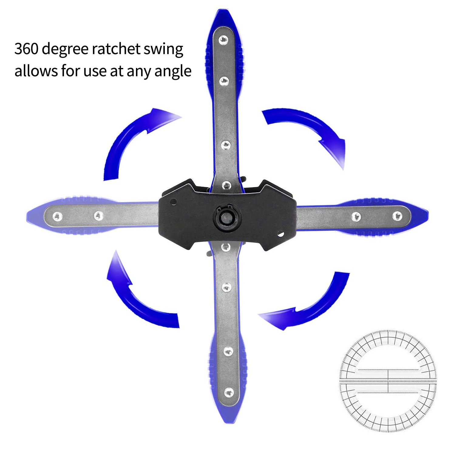 Brake Caliper Compression Tool, 360° Adjustable Ratcheting Piston Compressor