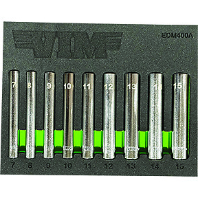 VIM TOOLS EDM400A 9 Piece 1/4″ Drive MM Extra Deep Sockets NEW