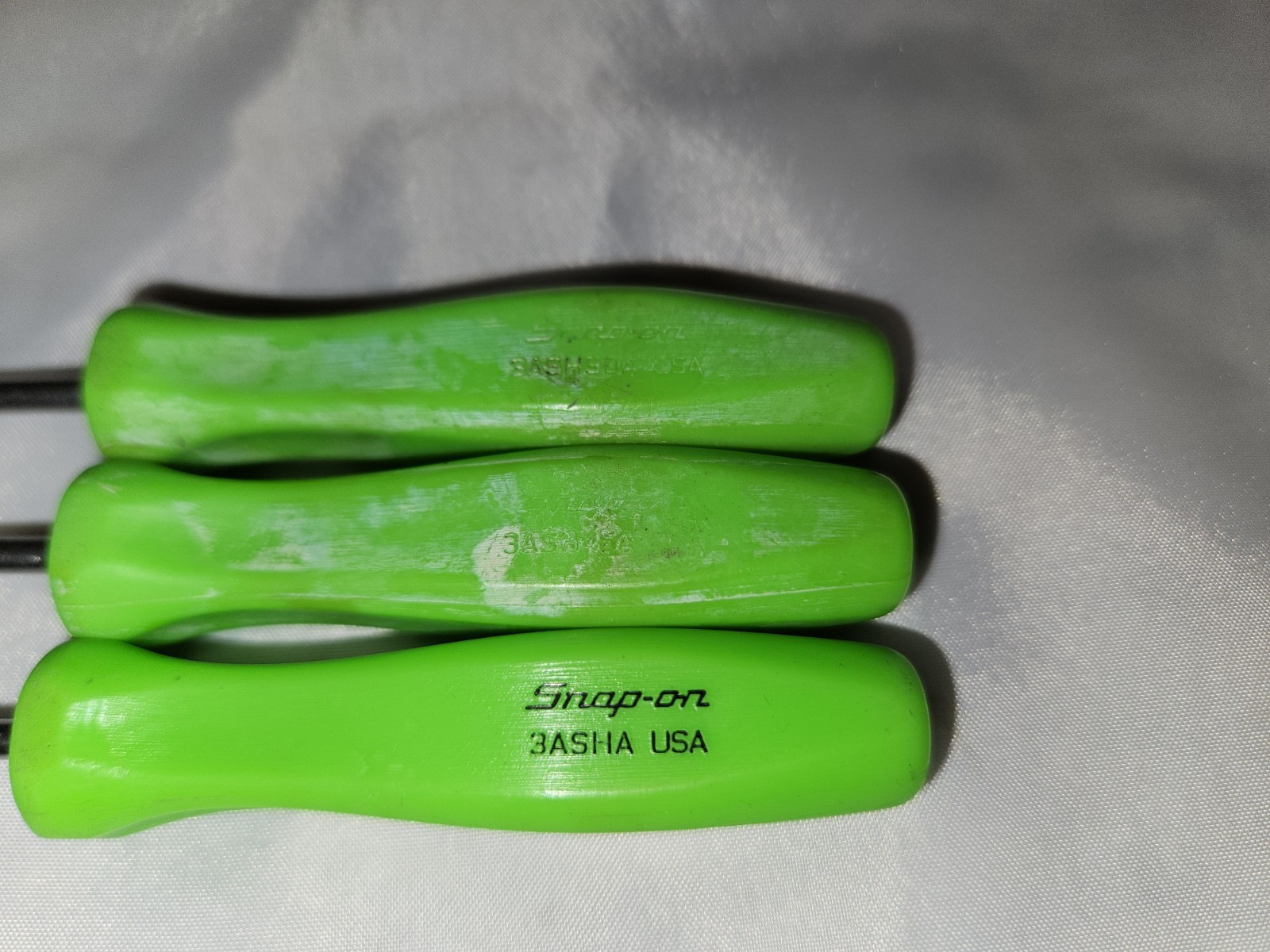 Snap-on 3Pc Mini Hook Pick Set Green Hard Handle USA 3ASHA 3ASH45A 3ASH90A TB