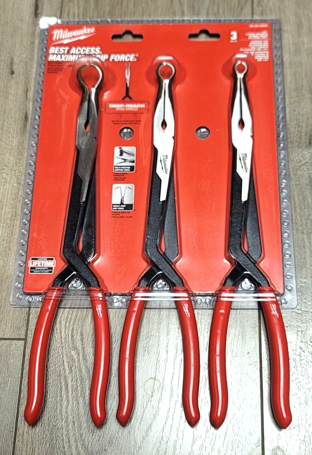 Milwaukee 3pc 13″ Extra Long Reach Hose Puller Long Nose Pliers #48-22-6563
