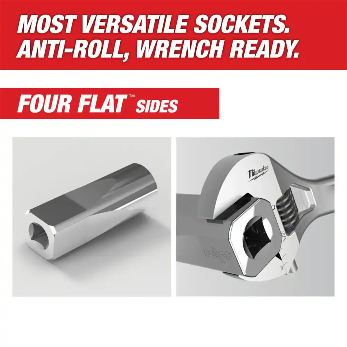 Milwaukee 48-22-9508 32PC SAE Ratchet and Socket Set with Flat Sides