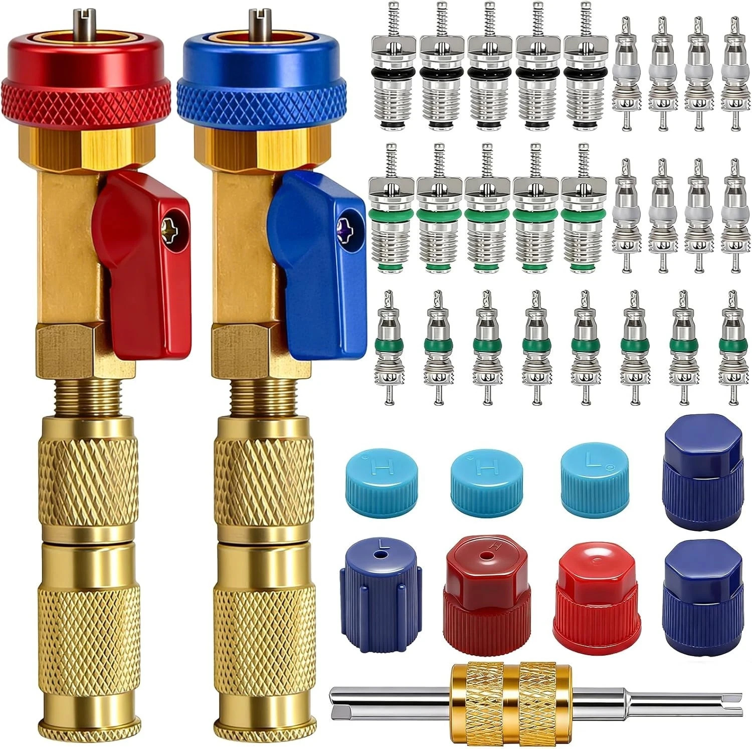R134A Valve Core Quick Remover Installer Tool Kit – High Low Pressure Car A/C