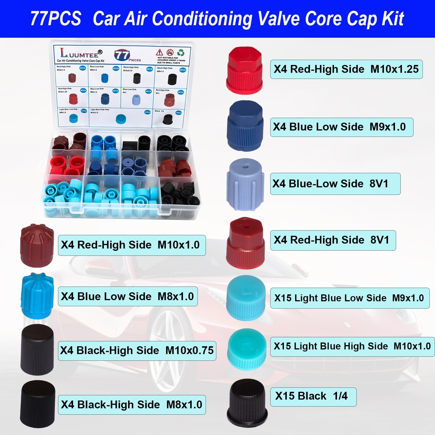 6-Piece A/C Repair Kit for Cars – R134A Valve Core Remover, O-Ring Seals & Tools