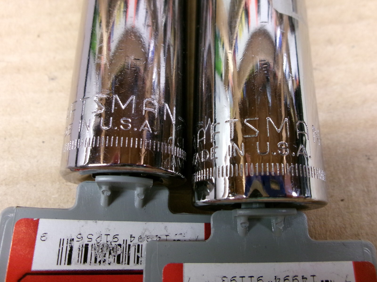 Craftsman USA 1/2″ 2-Piece Dual Marked 12-Point Deep Socket Lot 18 + 19 MM