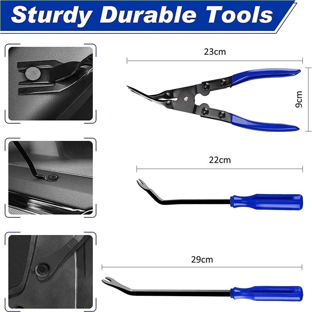 Car Trim Removal Tool Kit Clip Fastener Door Panel Stereo Removal Set 5/11/19P