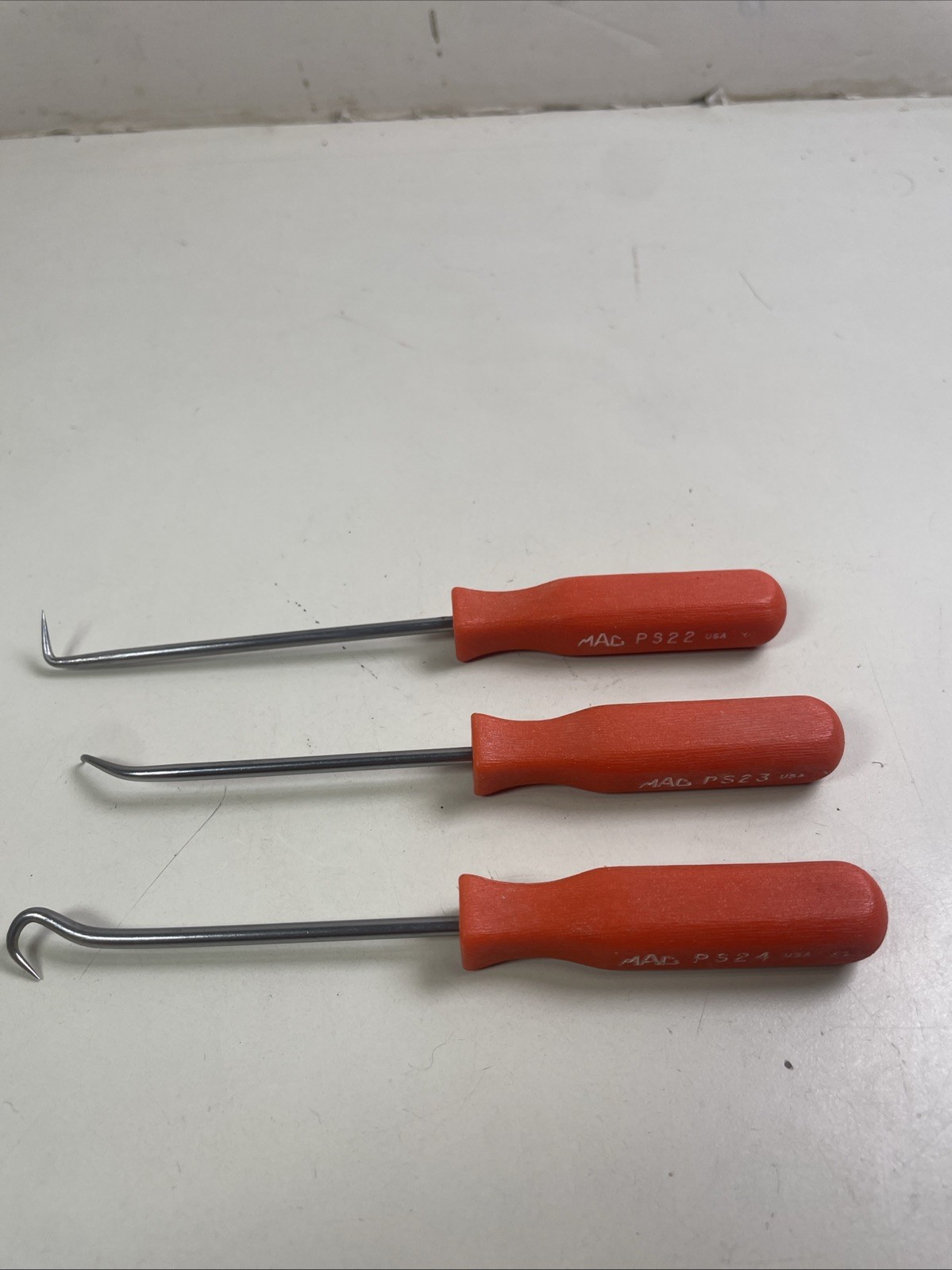 Mac Tools Red Handle 4pc Mini Pick Set PS4SA PS21 PS22 PS23 PS24 Great Condition