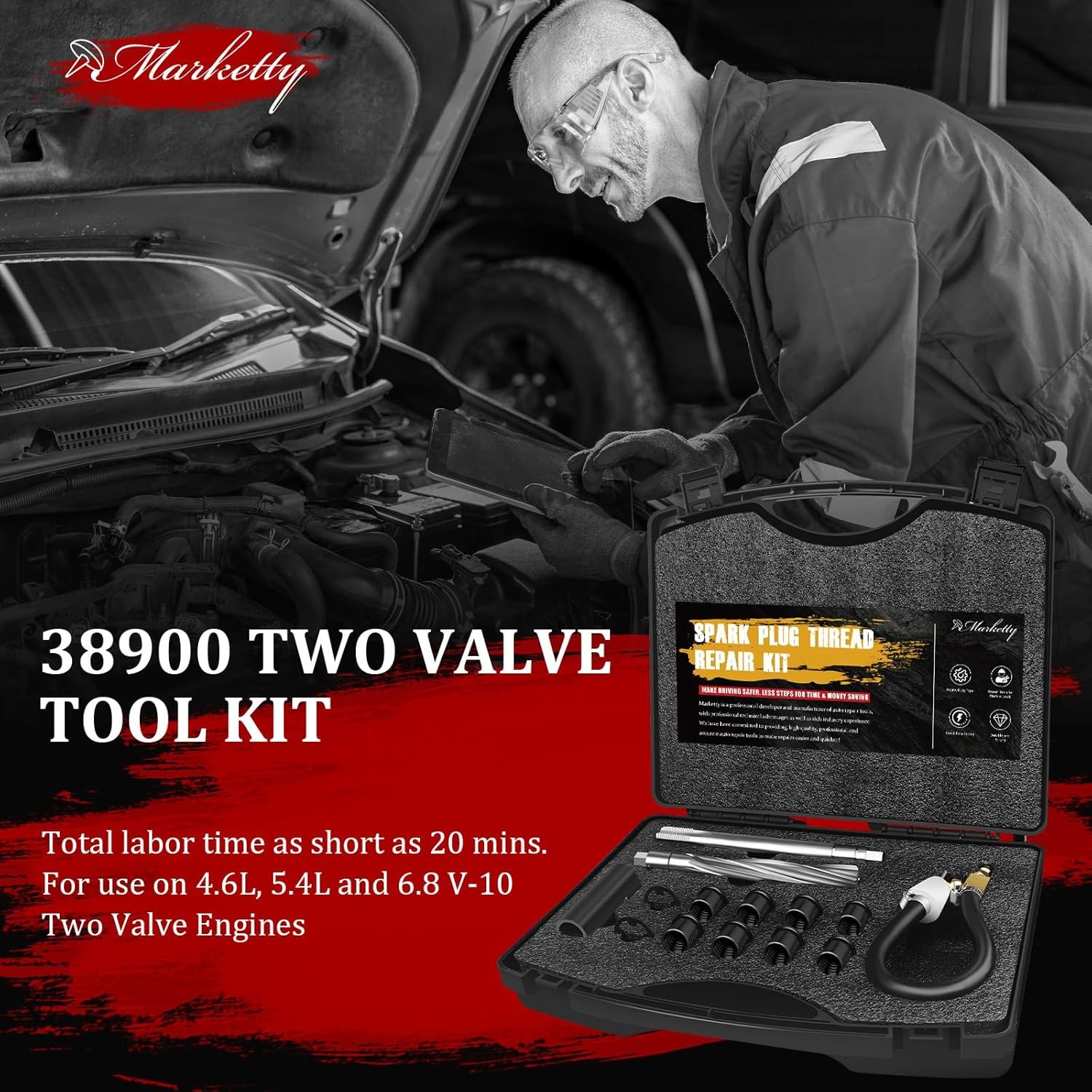 Tool Kit for Ford Triton – Spark Plug Thread Repair for 4.6L 5.4L 6.8L V10