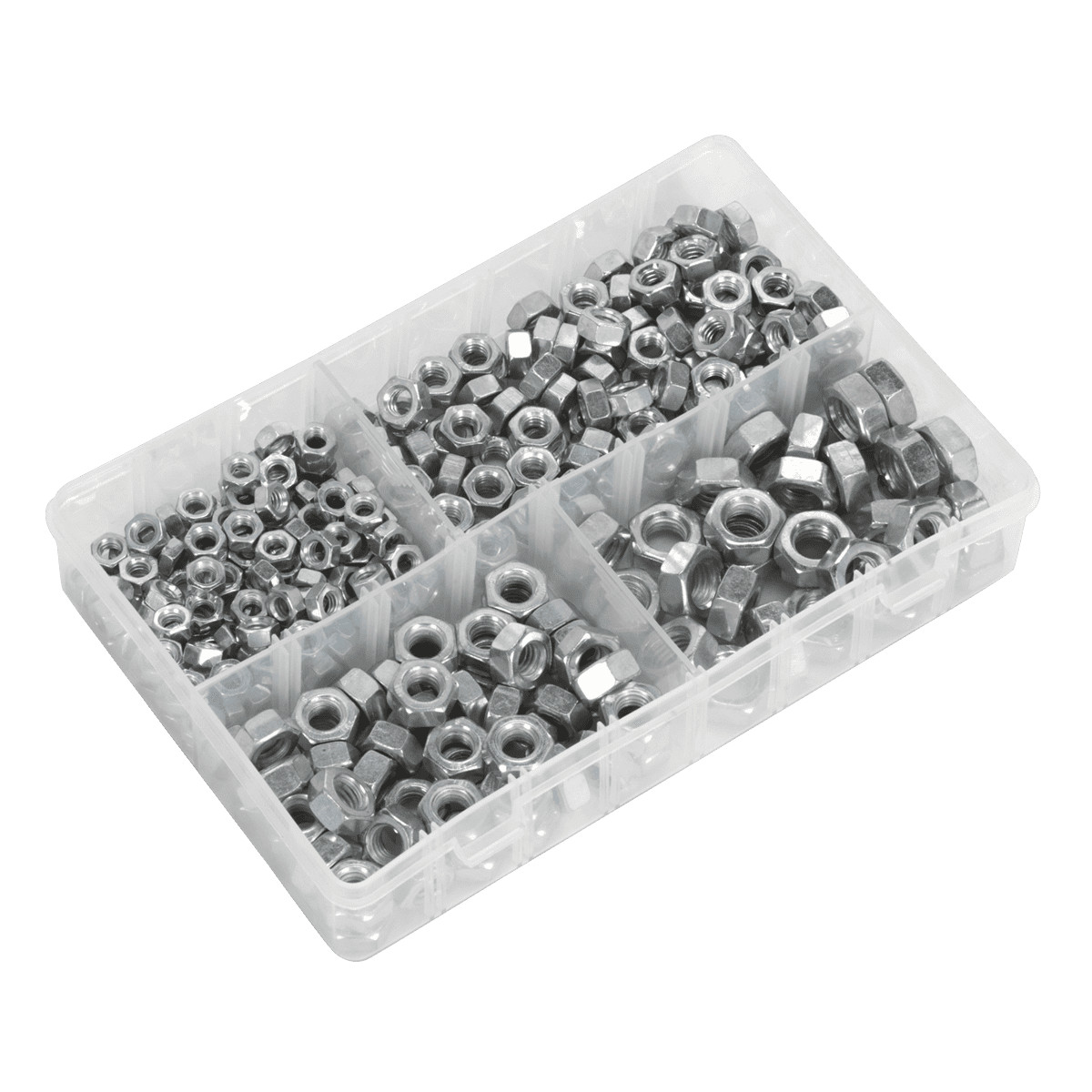 Sealey AB030SN Steel Nut Assortment 320pc 1/4 -1/2UNC