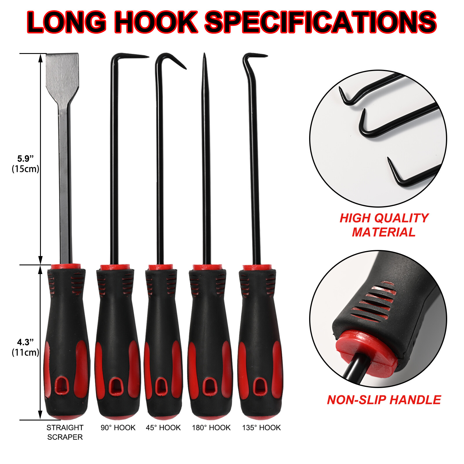11pcs Hook And Pick Set Car Oring Oil Seal Remover Tool Mechanic Telescoping US.