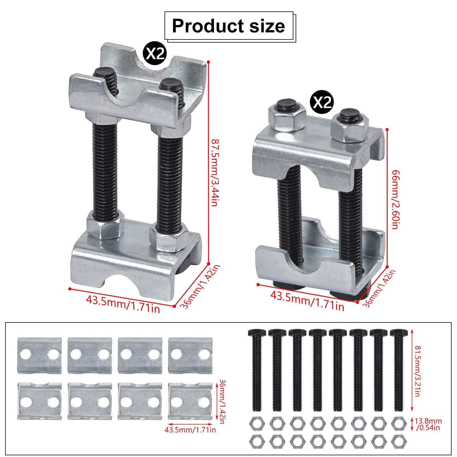 4pcs Set 2-Way Adjustable Lift Or Lower Spring Spacer Coil Spring Compressor USA