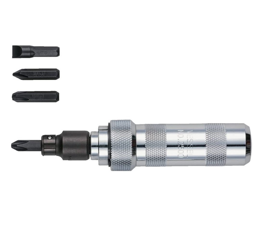 Vessel Manual Impact Driver Set 5/16″ Hex Bits 1/2″ Drive Phillips Flat 250001