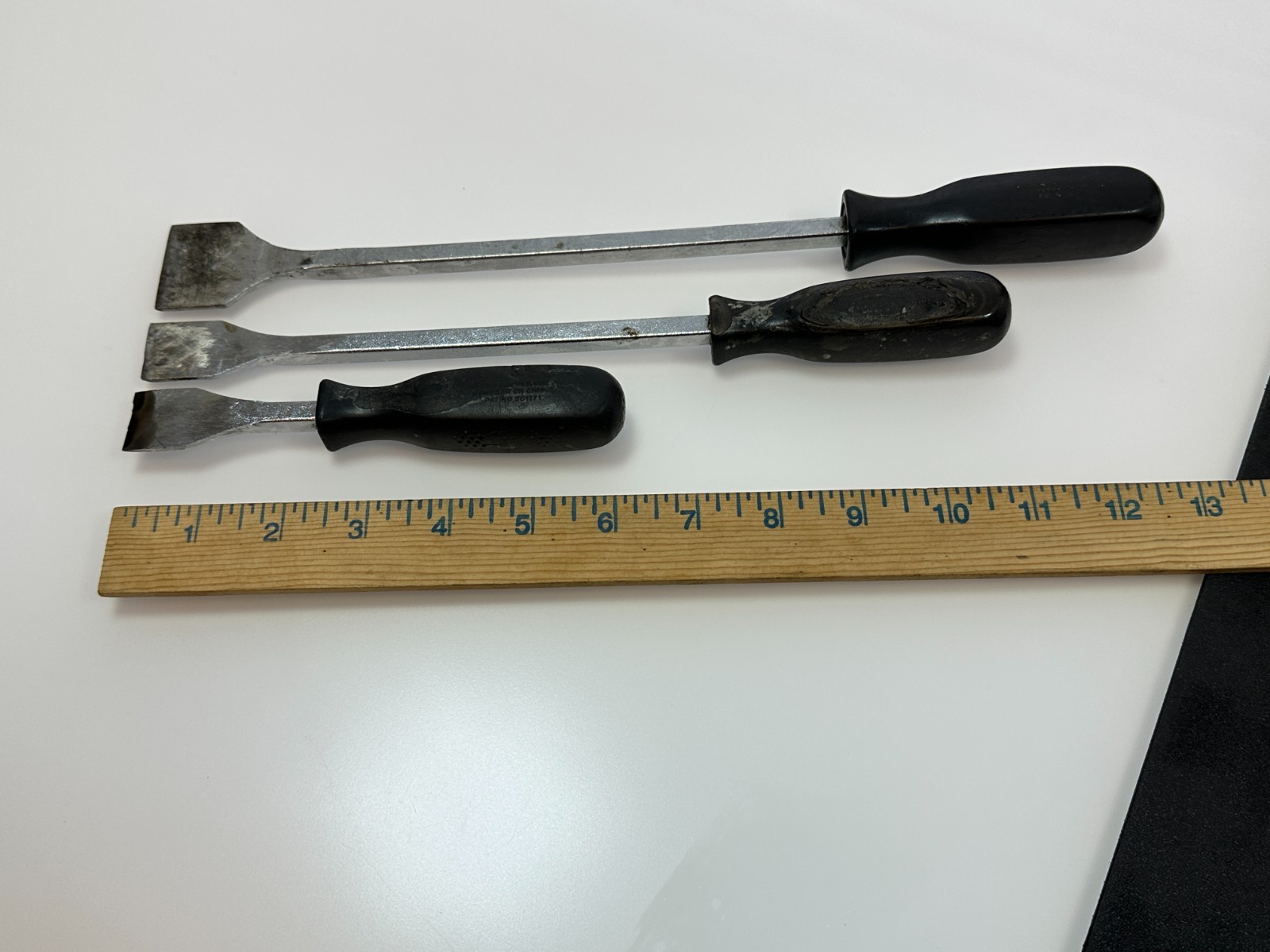 Snap-On Tools USA 3pc Gasket Scraper Set, Black Hard Handle, CSA14, CSA12, CSA8