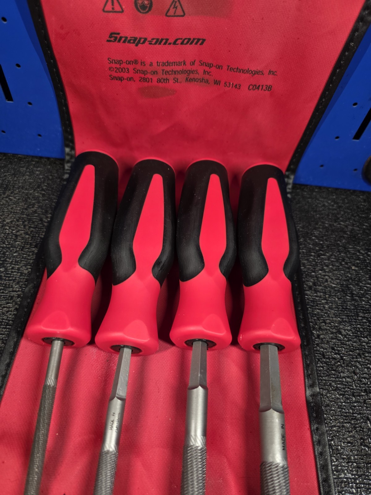 Snap-on Tools SGHBF200A 4-Piece LIGHT USE Red Handle Round File Set See Details