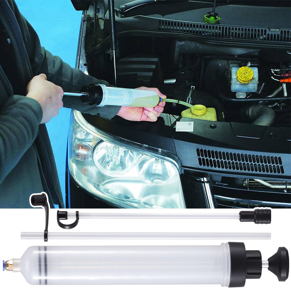 500cc Filling Syringe Transfer Liquid Pump Oil Extraction Auto Fluid Extractor