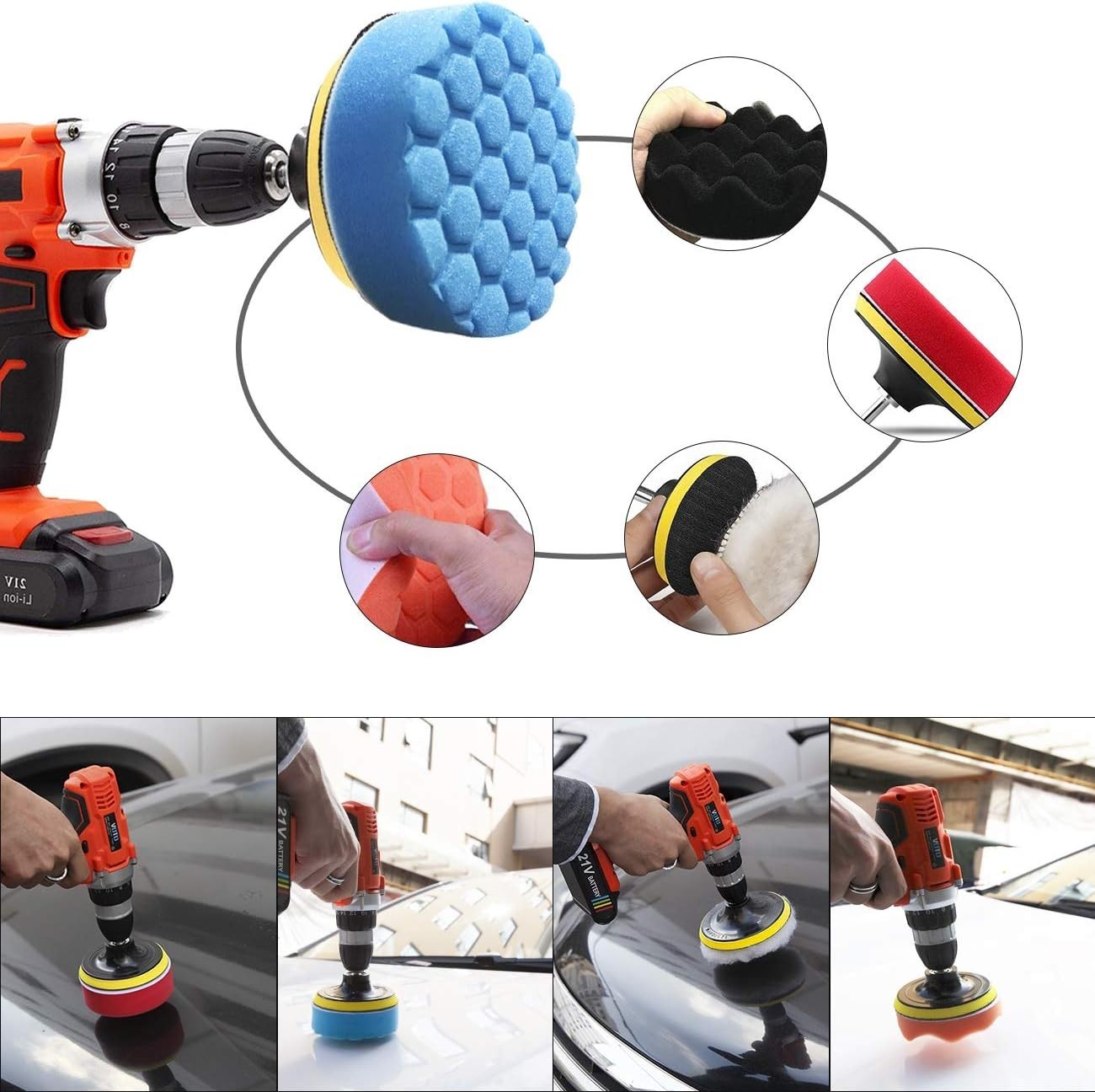 Effective Automotive Decal Remover Kit: 13PC Rubber Eraser Wheel Set with Pads