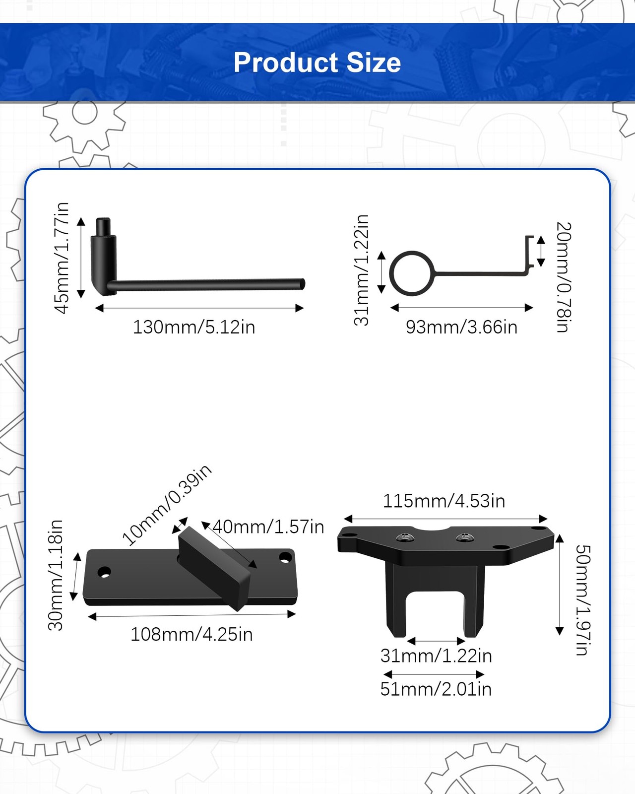 Timing Belt Tool Kit 4 Pieces for 1.2 GDI PureTech Engines – Compatible