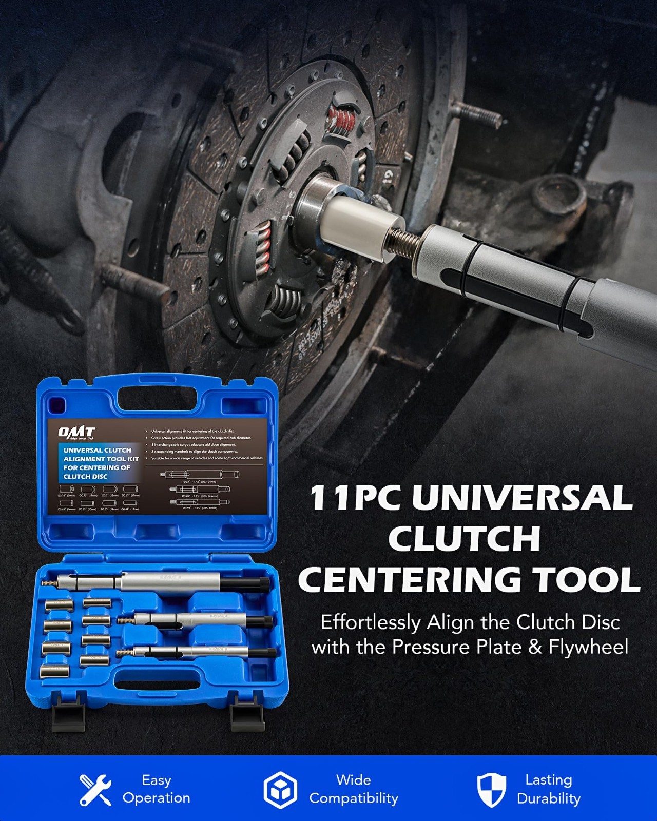 Universal Clutch Alignment Tool Kit – 11pc Disc Centering Set for Cars & Trucks