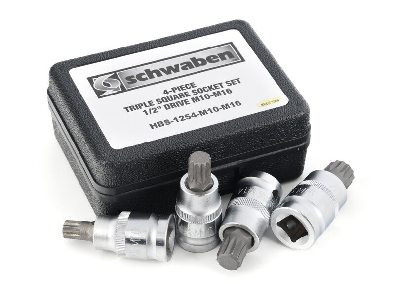 Schwaben Triple Square Socket Kit – 4 Pieces (M10, M12, M14, M16)