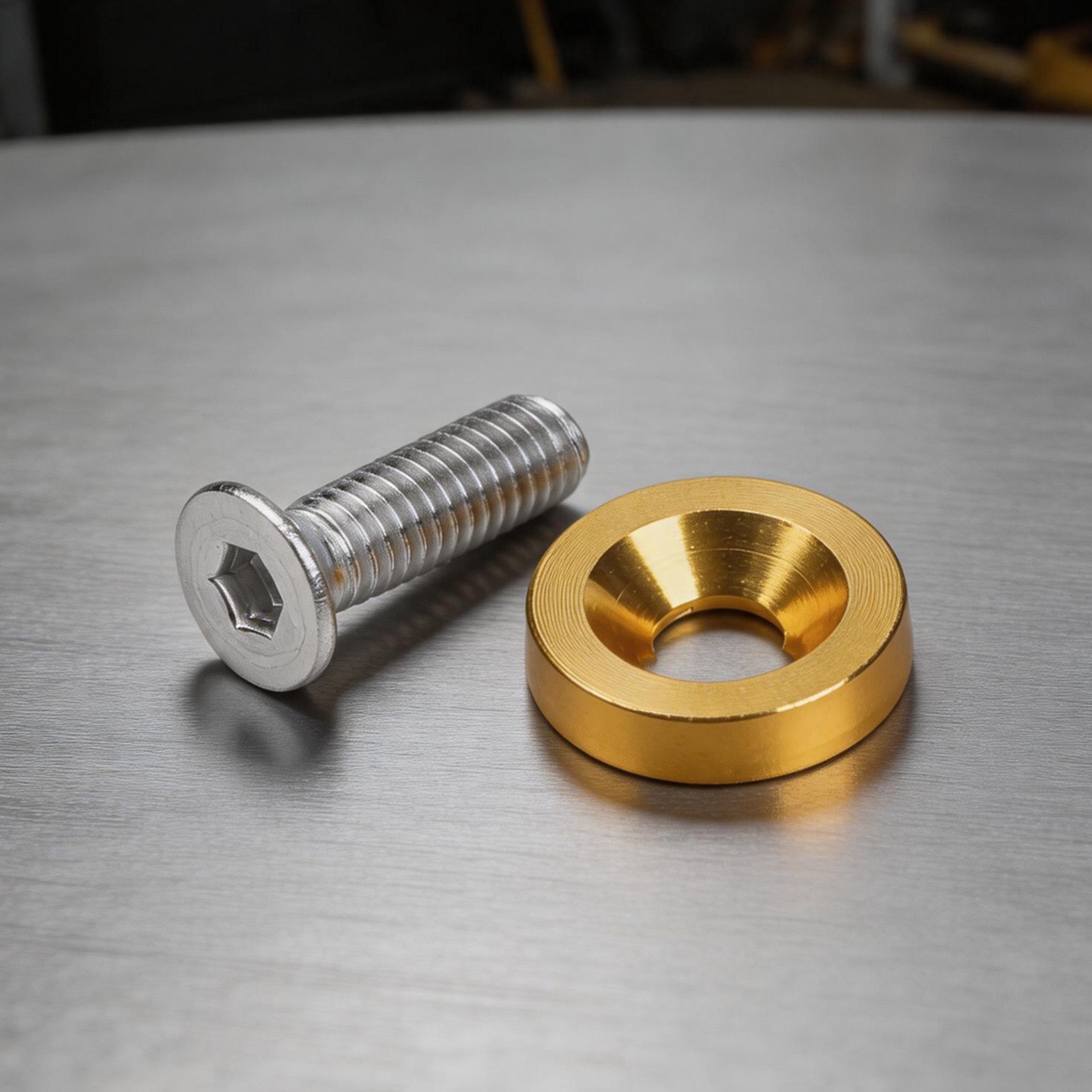 20 Pieces Golden Aluminum Fender Washers with M6 Screws for Car Repairs