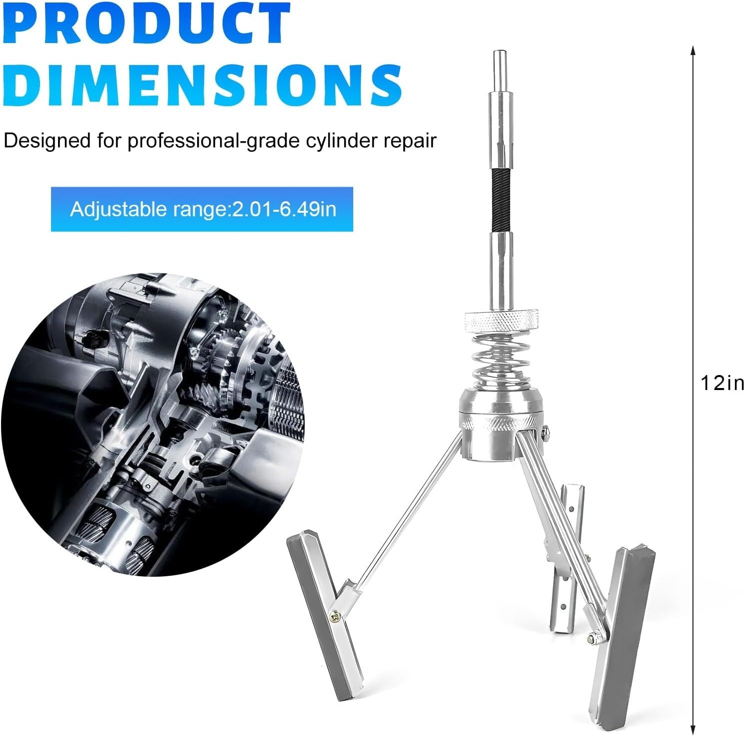 Engine Cylinder Hone Tool 2 to 6-1/2 Inch Adjustable Deglazer with 220 Grit S…