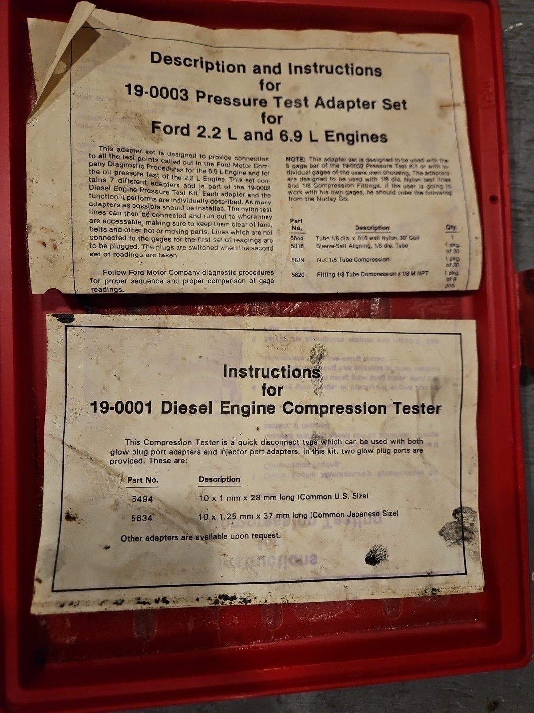 Ford Rotunda OTC 19-0001 Diesel Compression Tester Gauge Kit SKU 52