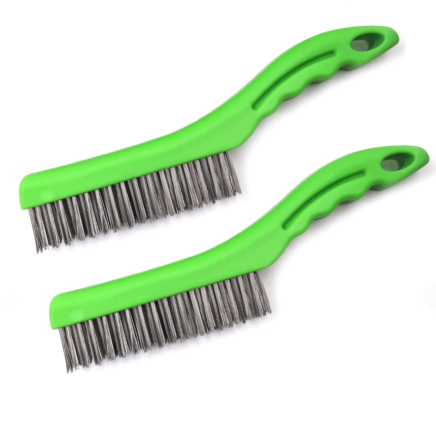 MAXMAN Wire Brush Set 2 PCS, Stainless Steel 10 Inch with Plastic…